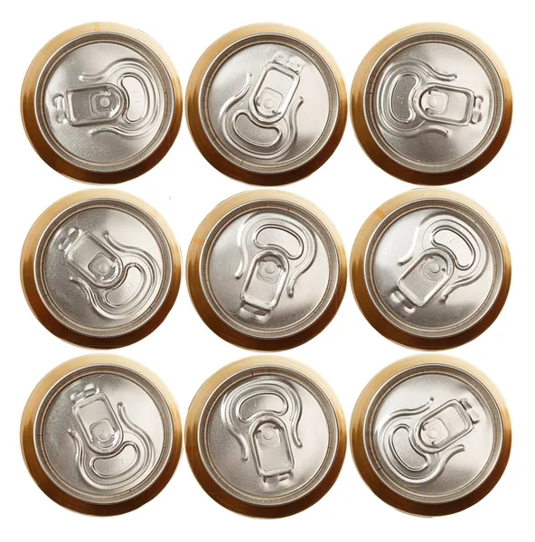 Μπύρα (ή σόδα) δοχεία που απομονώνονται σε λευκό — Φωτογραφία Αρχείου