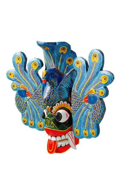Tradiční srílanské masky, samostatný — Stock fotografie