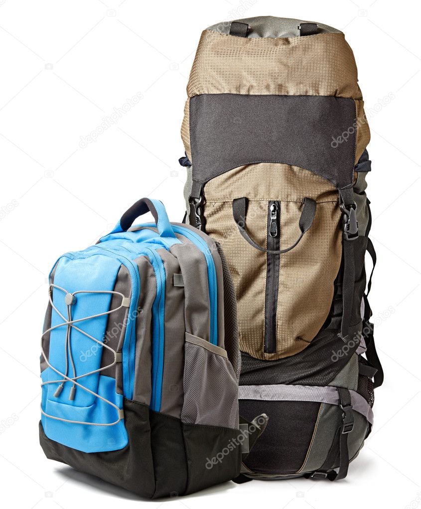 Two backpacks isolated