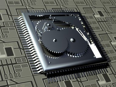 Mechanical processor clipart