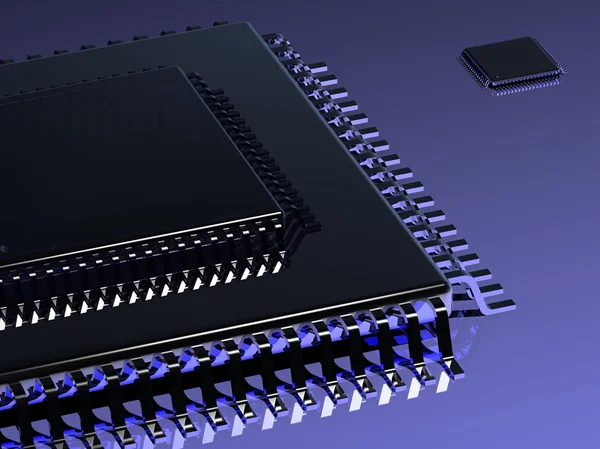 Mikrochip-Technologie 3d — Stockfoto