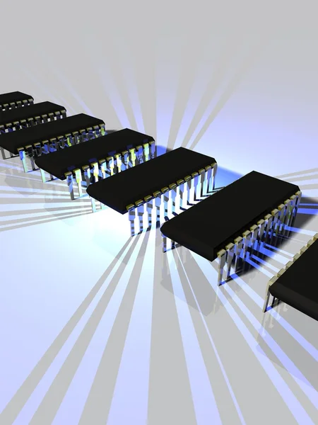 Tecnologia dei microchip 3D — Foto Stock