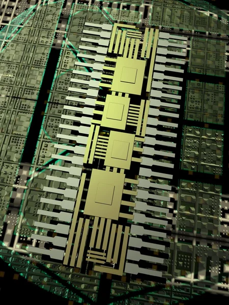 Mikroprocesor technologii 3d — Zdjęcie stockowe
