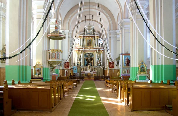 Igreja Cristã Interior com Luzes — Fotografia de Stock