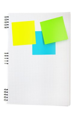 Post-its on the lined note book clipart