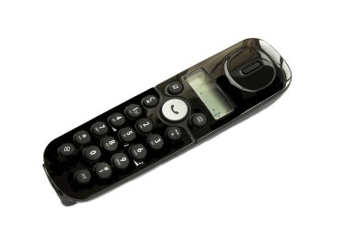 Receiver of a black phone on white clipart