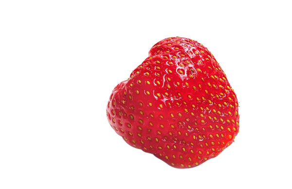 Single strawberry isolated on a white — Stock Photo, Image