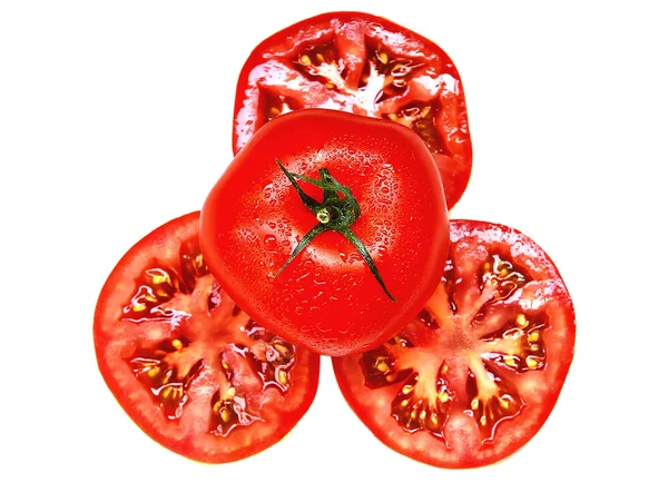 Tomaten auf dem weißen — Stockfoto