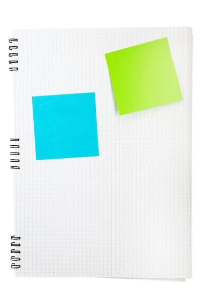 Post-its on the lined note book — Stock Photo, Image