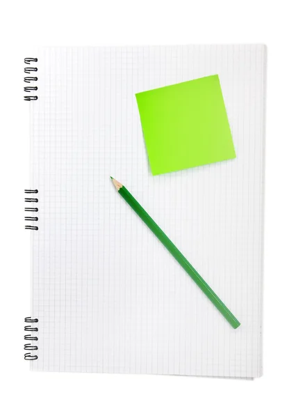 Note book with sticker — Stock Photo, Image