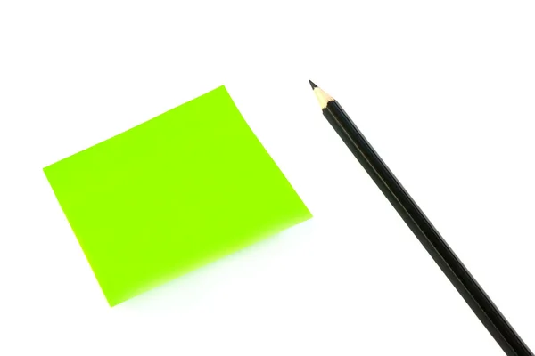 Pencil on the white paper with post-it — Stock Photo, Image