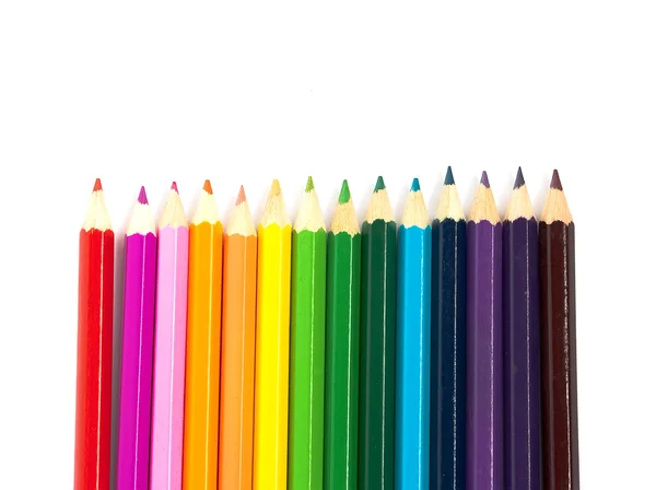 Çok renkli kalemler, wh izole — Stok fotoğraf