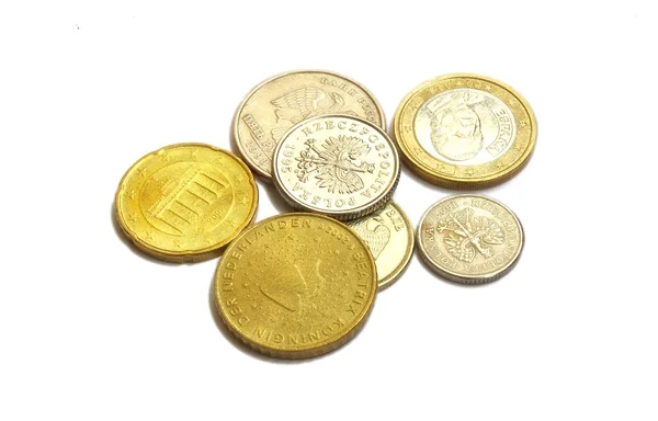 Mynt i de olika länderna — Stockfoto