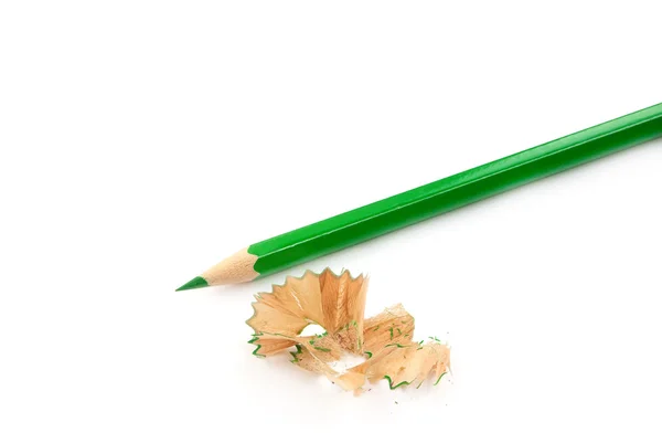 Ξύστρα και μολύβι, απομονώνονται σε το wh — Φωτογραφία Αρχείου