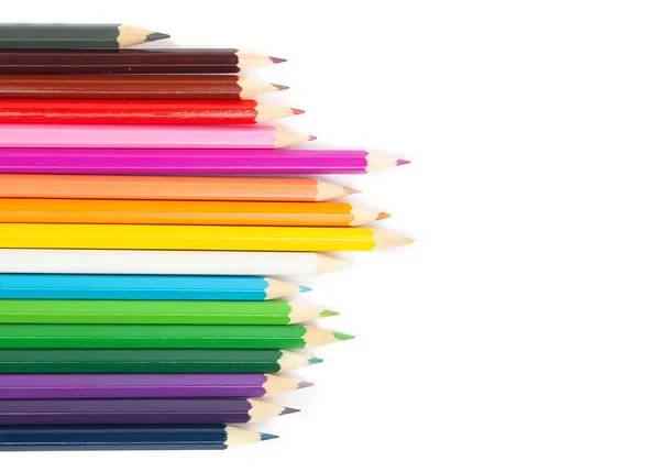 Veelkleurige potloden, geïsoleerd op de wh — Stockfoto