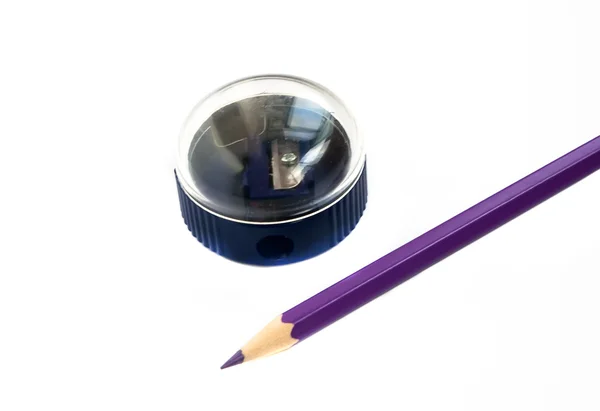 Afiador e lápis — Fotografia de Stock