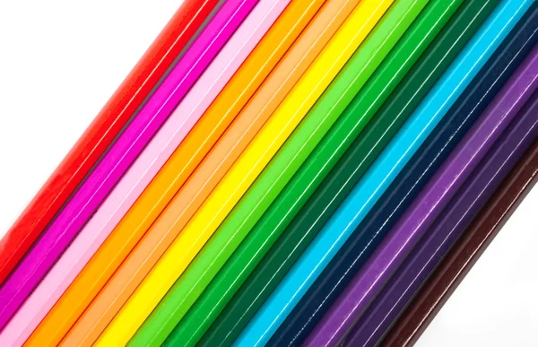 Lápices multicolores, aislados en el wh —  Fotos de Stock