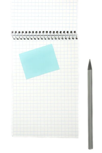 Livro de notas e lápis — Fotografia de Stock