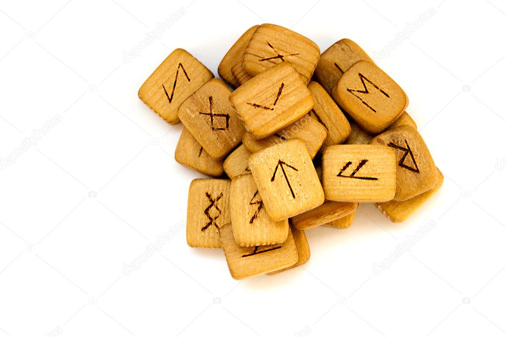 Old wooden runes