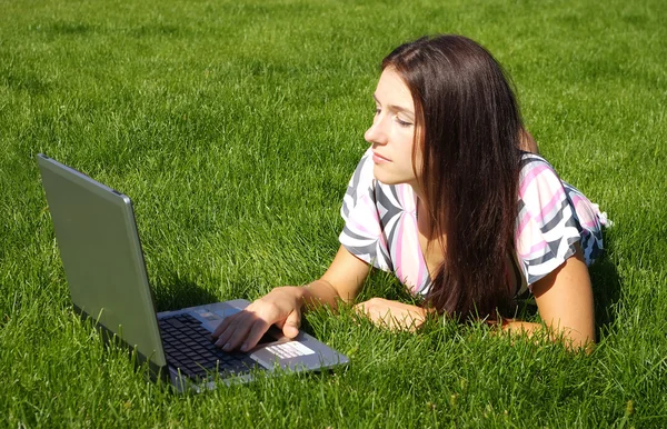 stock image Woman with laptop