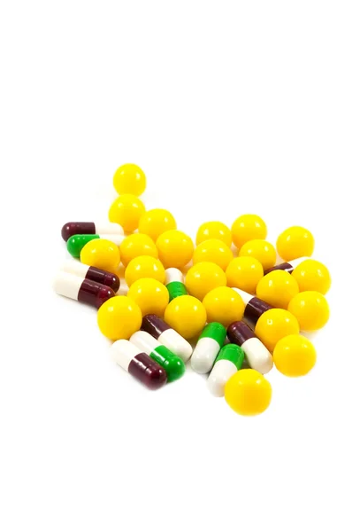Multicolor píldoras de la medicina — Foto de Stock