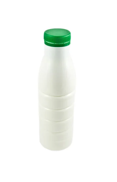 Láhev ang skla s čerstvým mlékem, na — Stock fotografie