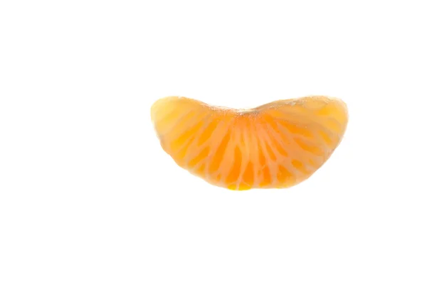 Parties de mandarine sur le fond blanc — Photo