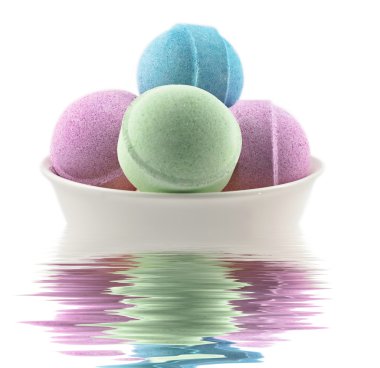 Bath bombs in the water clipart