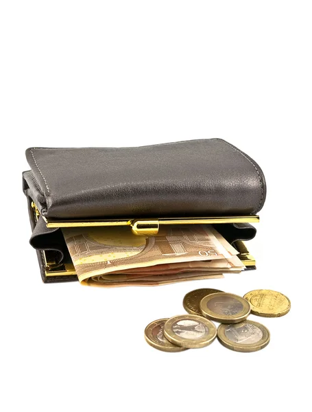 stock image Wallet and coins