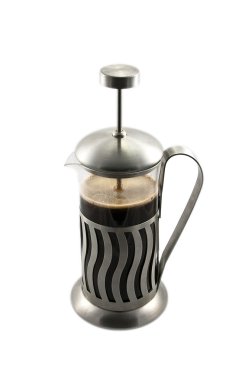 French press with coffee clipart