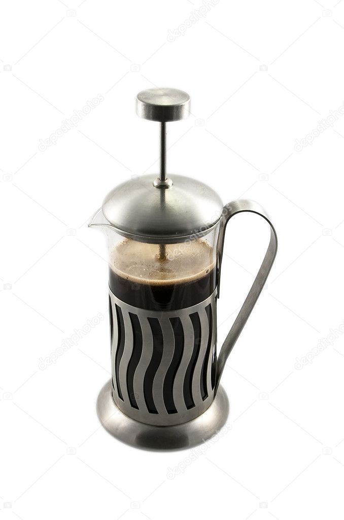 French press with coffee