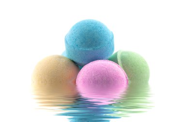 Bath bombs in water clipart