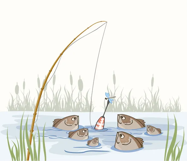Ryby v jezírku — Stockový vektor