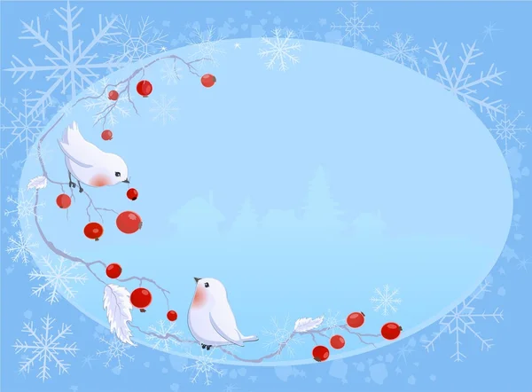 Ptáci v zimě — Stockový vektor