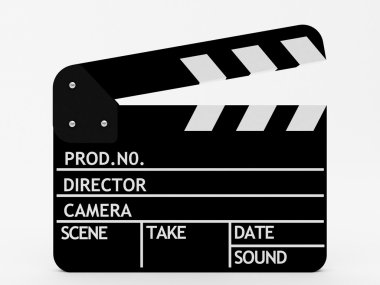 Film slate. Isolated on white with clipp clipart