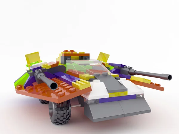 Spielzeugfahrzeug aus Designer-Lego — Stockfoto