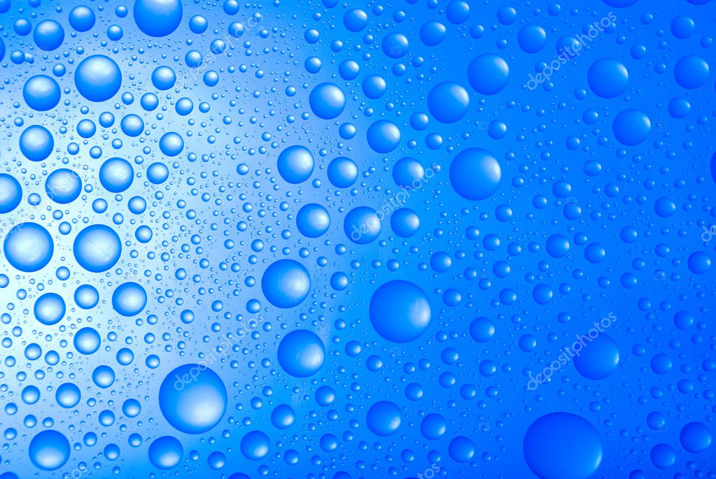 Blue Water Drops Background C Stock Photo Image By C Fanfon