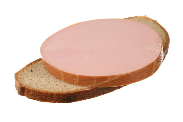 Pane e salsiccia bollita — Foto Stock