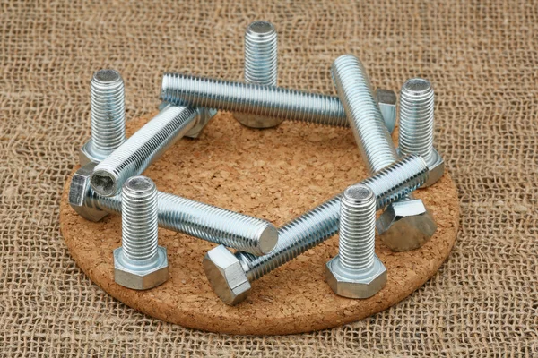 Composition of ten bolts — Stock Photo, Image