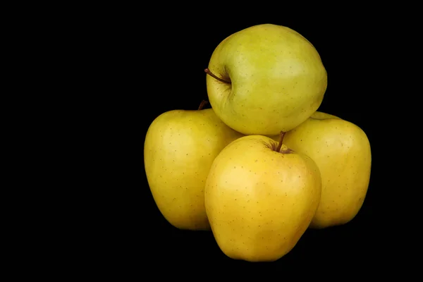 Dört sarı elmalar — Stok fotoğraf