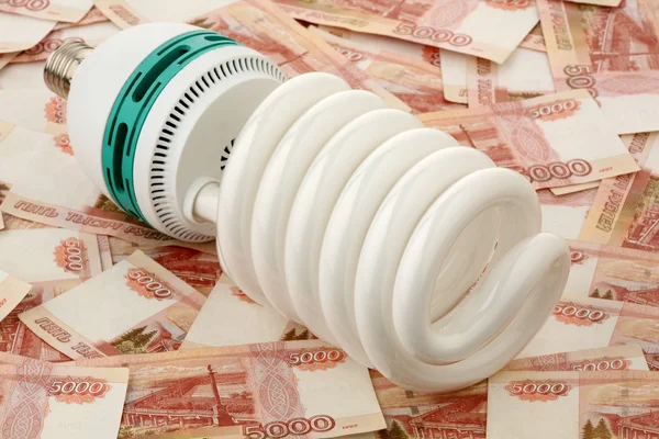 Power saving up bulb — Stock Photo, Image