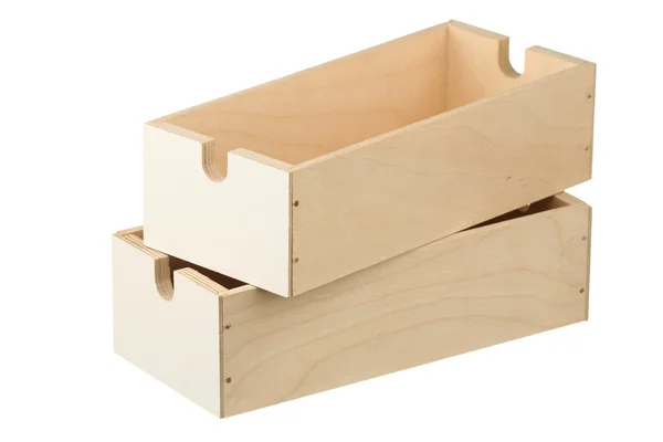 Две деревянные коробки — стоковое фото