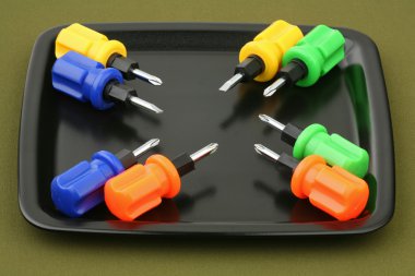 Eight screw-drivers clipart