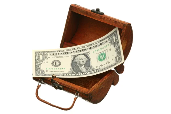 Un dólar en un baúl —  Fotos de Stock