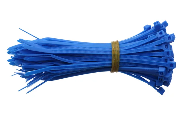 Blue cable ties — Stock Photo, Image