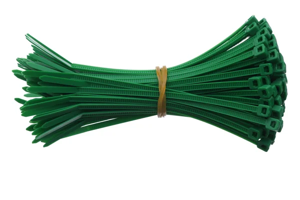 Grüne Kabelbinder — Stockfoto