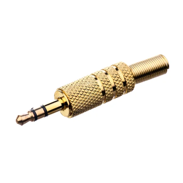 Gold stereo connector — Stock Photo, Image