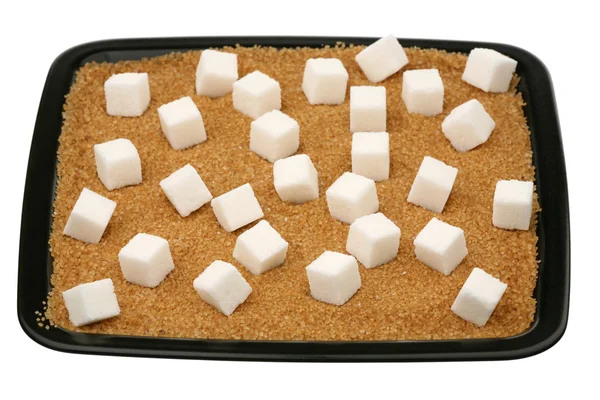 Azúcar blanco y moreno —  Fotos de Stock