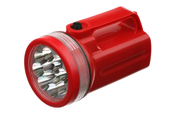 Taschenlampe roter Kunststoff — Stockfoto