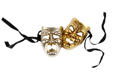 Theatrical masks laughter and crying clipart